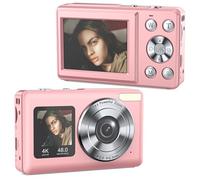DreamFair Fotocamera digitale 4K per fotografia, videocamera Vlogging con schermo a due colori, scheda da 32 GB, autofocus da 48 MP, fotocamera digitale con zoom 18x, anti-vibrazione, fotocamera
