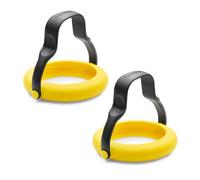 Dreamfarm Flegg 3-in-1 Anelli per uova flessibili in silicone, palette e cucchiai per servire, sicuri su superfici antiaderenti - Confezione da 2, giallo/nero