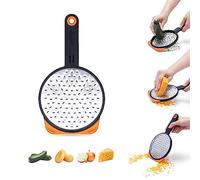 Dreamfarm Ograte Grattugia per Alimenti e Verdure a Doppio Lato con Gancio e Piede Antiscivolo - Grattugia Grossa 6mm, Arancione