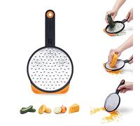 Dreamfarm Ograte Grattugia per Alimenti e Verdure a Doppio Lato con Gancio e Piede Antiscivolo - Grattugia Grossa 6mm, Arancione
