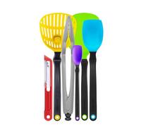 Dreamfarm Set di utensili da cucina antiaderenti in silicone e nylon, con Chopula, Supoons, Clongs Lite, Sharple e Lestrain - Party Mix