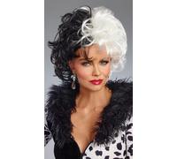 Dreamgirl Dalmata Diva Crudelia De Vil Wig Halloween Accessorio Costume 10675