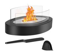 Dreamhigh®Camino Bioetanolo, Stufa Bioetanolo con Vetro a Bifacciali, Firepit da Tavolo per uso Interno ed Esterno, Balcone, Patio, Giardino