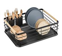 Dreamhigh Scolapiatti da Appoggio, Scolapiatti da Lavello con sgocciola piatti da appoggio, Posate, Portabicchieri, Antiruggine Colapiatti, Adatto a Famiglia di 3-5 Persone