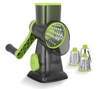 Dreamhigh® Taglia Verdure Manuale, Mandolina per Verdure con 3 Acciaio Inox Pale Tamburo, Forte Aspirazione, Grattugia Verdure, per Cucina Verdure, Patate, Carote, insalate, Tritatutto(Verde)