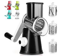 Dreamhigh® Taglia Verdure Manuale, Mandolina per Verdure con 3 Acciaio Inox Pale Tamburo, Forte Aspirazione, Grattugia Verdure, per Cucina Verdure, Patate, Carote, insalate, Tritatutto