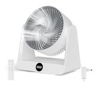 Dreamhigh® Ventilatore da Tavolo con Telecomando, 12 Velocità, Timer 12H, Oscillazione Automatica 90°, Ventilatore Silenzioso, Ventilatore Circolatore D'ari per Ufficio, Camera da Letto, 30 m²