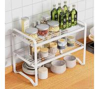 Dreamhousey - Mensola da cucina multifunzionale, per spezie, multistrato, piccola libreria per studio desktop (bianco)