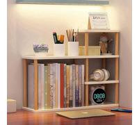 Dreamhousey Mensola per libreria multistrato, grande capacità, in legno massello da scrivania per studenti, facile da organizzare, scaffale per ufficio (bianco)