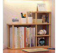 Dreamhousey Scaffalatura per libreria multistrato, grande capacità, in legno massello da scrivania per studenti, facile da organizzare, scaffale per ufficio (colore legno)