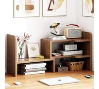 Dreamhousey Scaffale per libri angolari retrattile, semplice scaffale da scrivania, scrivania e ufficio, piccola libreria (marrone), 001dsgsdg