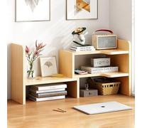 Dreamhousey Scaffale per libri angolari retrattile, semplice scaffale da scrivania, scrivania e ufficio, piccola libreria (colore legno)