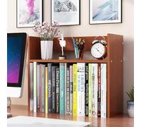 Dreamhousey Semplice libreria verticale a 2 ripiani, piccola mensola per libri per studenti, disordine angolare e ornamenti, organizer per documenti, libreria per studenti (marrone)