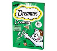 DREAMIES Creamy alimento complementare per gatti con deliziosa erba gatta 4x10 g