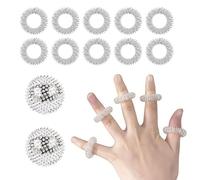 Dreamil 10 anelli per agopressione + 2 sfere magnetiche per massaggio a riccio, anelli a batteria, massaggiatore magnetico per alleviare lo stress o massaggiare per schiena, gambe, piedi, mani