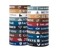 Dreamil 20 bracciali biblici in gomma, ispiratori, in silicone, per uomini e donne, per ragazzi religiosi, regali per la scuola, chiesa, Pasqua, Natale.