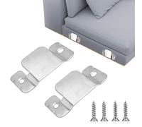 Dreamil Fascetta per divano grande, 2 connettori per mobili con 4 viti, universale, in acciaio inox, per divano a due posti, ecc. (argento)