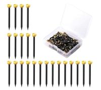 Dreamil Set di 50 chiodi per quadri, in ottone, con contenitore per unghie, per cornici, bacheche, tela (lunghezza 2,5 cm)