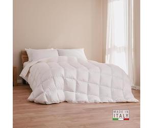 DREAMIN*101, Piumone Una Piazza e Mezza Invernale Caldo e Leggero 100% Piumino d'Oca con Rivestimento Cotone, Trapunta Una Piazza e Mezza Ipoallergenica Traspirante, Piumino Una Piazza e Mezza 200x220