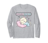 Dreaming in K-Pop - Camicia da Ragazza con Gatto Che Dorme Maglia a Manica