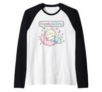 Dreaming in K-Pop - Camicia da Ragazza con Gatto Che Dorme Maglia con Maniche Raglan