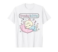 Dreaming in K-Pop - Camicia da Ragazza con Gatto Che Dorme Maglietta