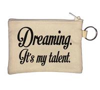 Dreaming It's My Talent - Portamonete con portachiavi, colore: Beige