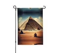 Dreaming of the Pyramids of Khufu Bandiera da giardino stampata su entrambi i lati (71 x 101 cm), bandiera da giardino di benvenuto, decorazione stagionale per vacanze all'aperto