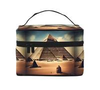 Dreaming of The Pyramids of Khufu Borsa cosmetica portatile impermeabile di grande capacità, 23 x 17 x 16 cm, per viaggi, sport all'aria aperta, regalo di nozze, Nero , Taglia unica