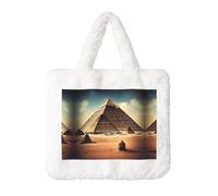 Dreaming of the Pyramids of Khufu - Borsa in peluche perfetta per autunno e inverno, ideale come portamonete, regalo ideale per Natale e San Valentino