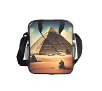 Dreaming of The Pyramids of Khufu Borsa per il pranzo trasparente con stampa, scatola trasparente per alimenti con tasche laterali e tracolla, per lavoro, scuola, viaggi
