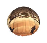 Dreaming of the Pyramids of Khufu Cuffia da doccia stampata, riutilizzabile, appositamente progettata per i capelli lunghi delle donne, struttura a doppio strato, adatta per il bagno.