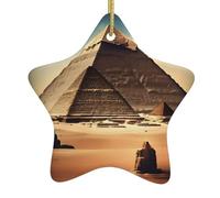 Dreaming of The Pyramids of Khufu - Decorazione a forma di stella in ceramica stampata, perfetta per feste di Natale in famiglia, caminetti e tavoli per le vacanze