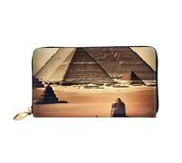 Dreaming Of The Pyramids Of Khufu Portafoglio lungo con cerniera da donna, 19 x 10 cm, viene fornito con scomparti per carte di credito all'interno, leggero e resistente., nero, Taglia unica, moderno