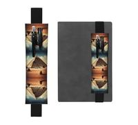 Dreaming of The Pyramids of Khufu - Portapenne regolabile in pelle, per quaderni, calendari, tablet, con fascia elastica, segnalibro e portapenne