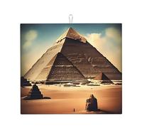 Dreaming of the Pyramids of Khufu - Tappetino scolapiatti per piano di lavoro della cucina, tappetino scolapiatti in microfibra, strato intermedio in spugna assorbente, antiscivolo e può essere appeso