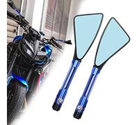 DREAMIZER 8mm 10mm Specchietti Retrovisori Laterali per Motociclo, Triangolo Moto Specchietti Manubrio Per R1 R6 FZ6 FZ1 MT03 MT07 MT09 Z750 Z800 Z900 Z1000 (Blu)