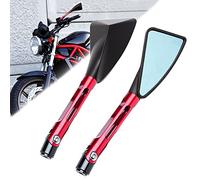 DREAMIZER 8mm 10mm Specchietti Retrovisori Laterali per Motociclo, Triangolo Moto Specchietti Manubrio Per R1 R6 FZ6 FZ1 MT03 MT07 MT09 Z750 Z800 Z900 Z1000 (Rosso)