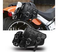DREAMIZER Borse Moto Laterali in Pelle Borsa da Sella per Moto Universale con tasca per Borraccia Accessori per Moto Impermeabili Compatibile con Harley Honda Kawasaki Suzuki Yamaha
