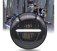 DREAMIZER Faro LED Moto da 5,75'' Omologato, Luci Diurne Angel Eye Compatibile con Harley Davidson Softail Dyna Super Wide Glide Low Rider Night Rod Sportster Iron 883 Indian Bobber Triumph Cafe Racer