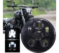 DREAMIZER Faro Led Moto da 5.75 pollici Omologato con DRL Bianco Angel Eye Indicatore Ambra Compatibile con Harley Road King Street Glide Softail Electra Glide J-eep Wrangler JK TJ