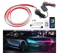 DREAMIZER Luci e Barre al Neon per Auto, 180cm Luci Diurne LED, 12V Striscia LED, 16 Milioni di Colori Scansione Dinamica Strisce Luce Esterna per 4x4 SUV Pickup Camion (Colorato)