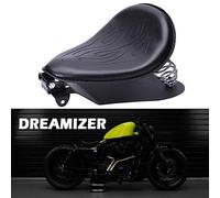 DREAMIZER Sedile Bobber in pelle nera per motocicletta, Sedile singolo per moto con piastra base staffa a molla per Sportster XL883 1200 48 Chopper Custom