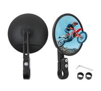 DREAMIZER Specchietto manubrio, specchietto laterale Omologati E24 per estremità manubrio moto, specchietti rotondi girevoli a 360° per manubri da 22-25,4mm compatibile con Moto Dirt Bike Enduro ATV