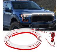 DREAMIZER Striscia Luminosa a LED per Cofano Auto, Luce Dinamica Esterno Bianca, Flessibile e Impermeabile, Guida Diurna Esterna Universale con Protezione Fusibile per Auto, SUV, Camion, 94.5''