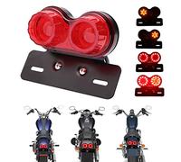 DREAMIZER Universale 40 LED Doppio Motociclo Fanale Posteriore Luce del Freno, Indicatori di Direzione Lampada da Corsa con Staffa Targa per Chopper Cruiser Custom Street Bike Dirt Bike (Rosso)