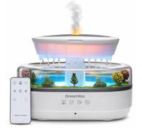 Dreamlax Umidificatori a pioggia per camera da letto, diffusore di oli essenziali a nebbia fredda, macchina del rumore bianco con 10 suoni della natura, 7 luci LED, telecomando e lampada decorativa a