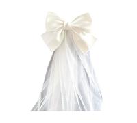 Dreamlike - Elegante accessorio da sposa in rete con fiocco, doppio strato per un effetto da sogno, accessorio perfetto per matrimoni, colore: bianco