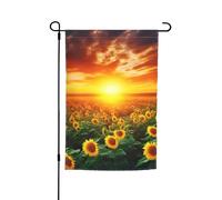 Dreamlike Tramonto Di Un Girasole Campo Giardino Bandiera 30x45 Pollici Doppio Lato Primavera Estate Decorativa Cortile Bandiera Banner Piccola Bandiera Stagionale Vacanze Decorazione Esterna