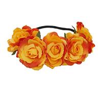 DreamLily Fascia da donna hawaiana con rose elasticizzate, corona floreale per ghirlanda, festa BC12, taglia unica